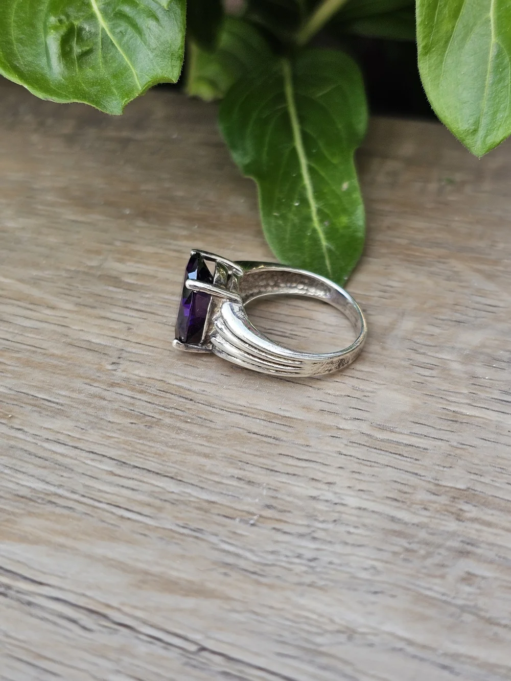 Amethyst Gemstone Sterling Silver Ring Size 5